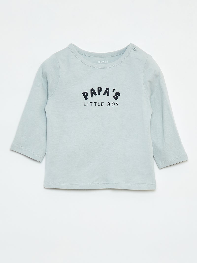 T-shirt imprimé à manches longues Bleu - Kiabi