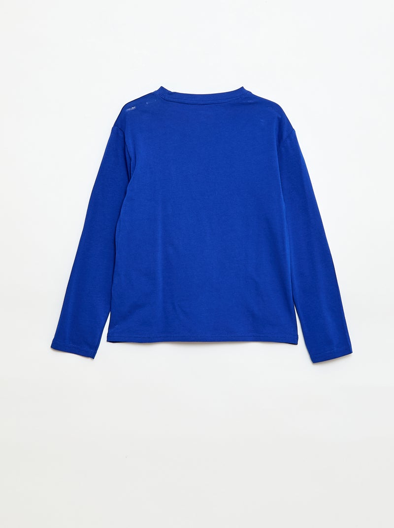 T-shirt imprimé à manches longues Bleu - Kiabi