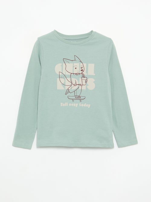 T-shirt imprimé à manches longues - Kiabi