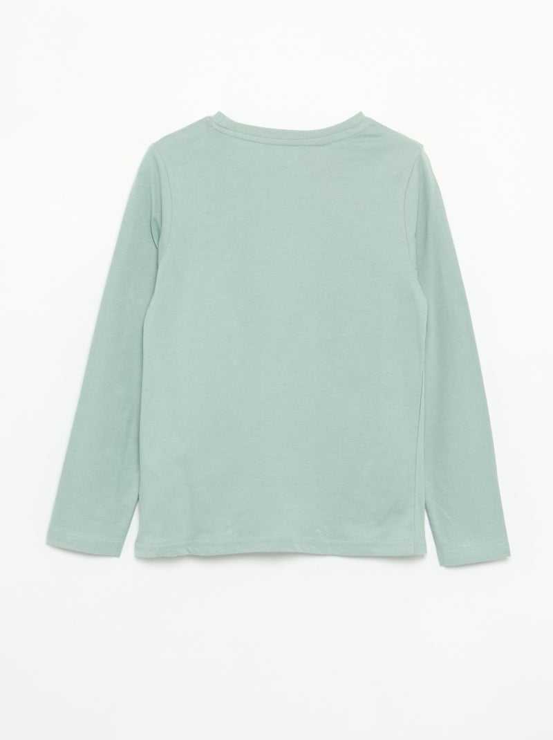 T-shirt imprimé à manches longues Bleu - Kiabi