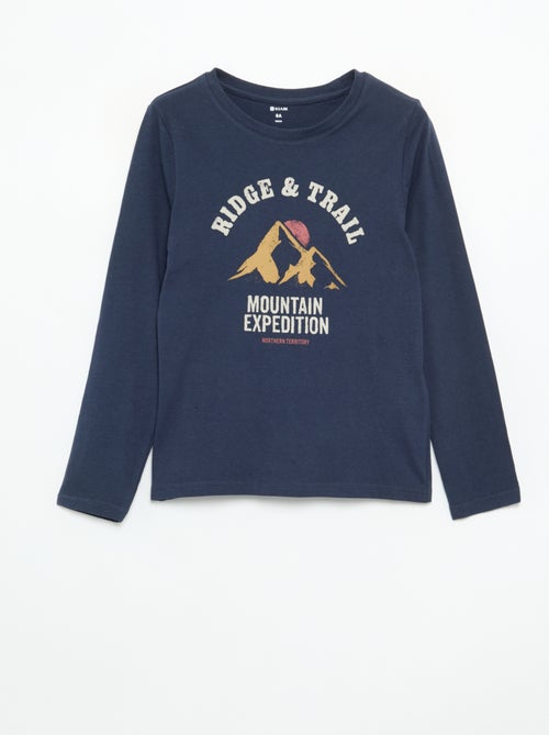T-shirt imprimé à manches longues - Kiabi