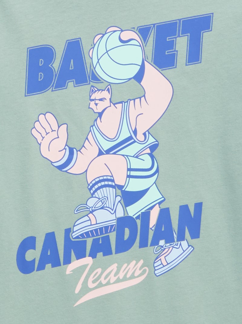 T-shirt imprimé à manches longues Bleu - Kiabi
