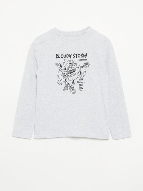 T-shirt imprimé à manches longues - Kiabi