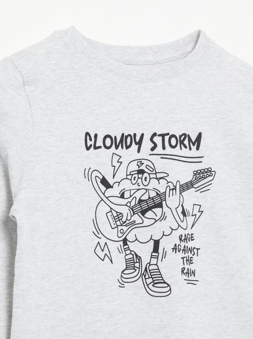 T-shirt imprimé à manches longues - Kiabi