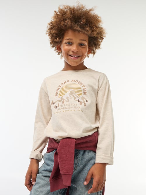 T-shirt imprimé à manches longues - Kiabi