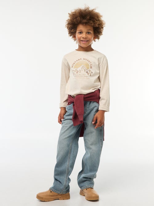 T-shirt imprimé à manches longues - Kiabi