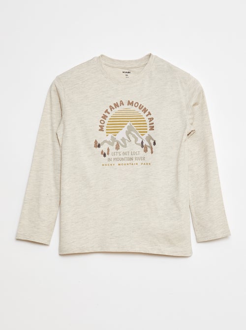 T-shirt imprimé à manches longues - Kiabi