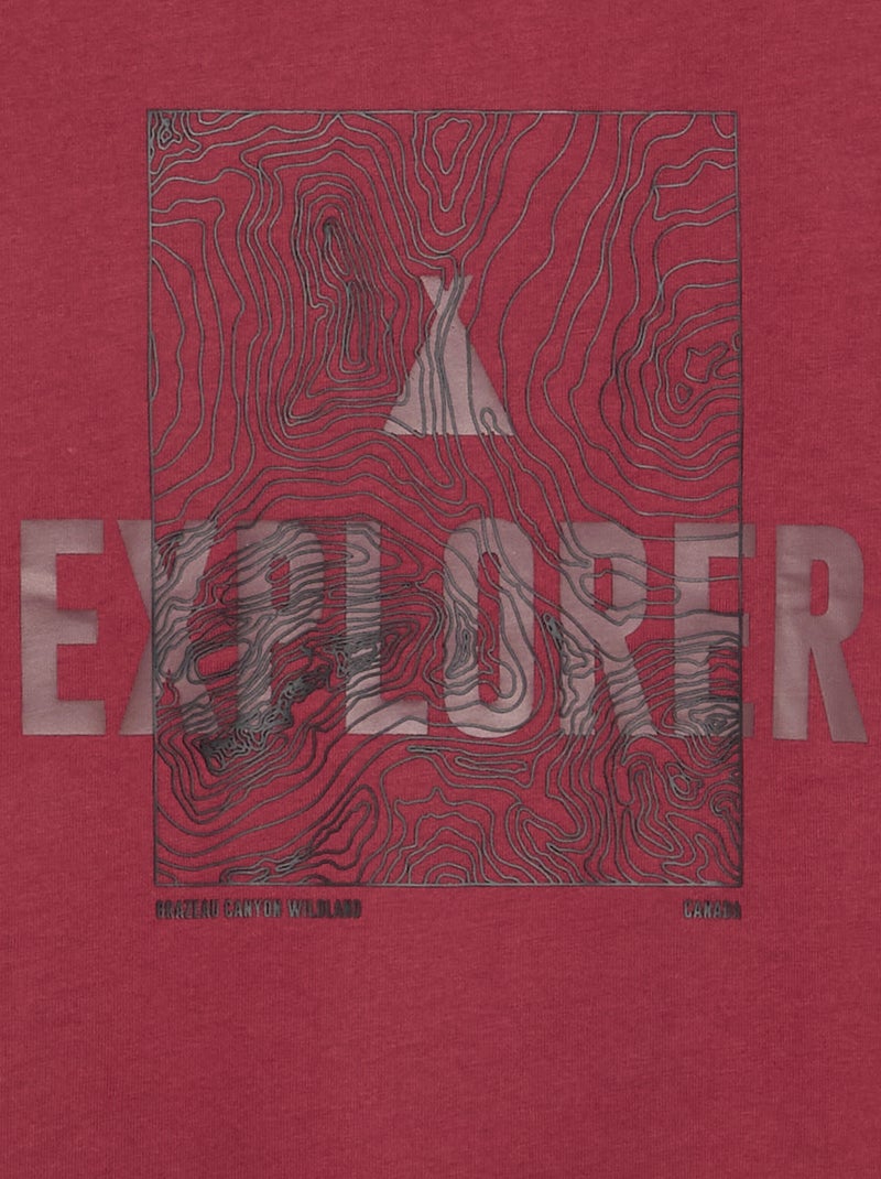 T-shirt imprimé à manches longues Rouge - Kiabi