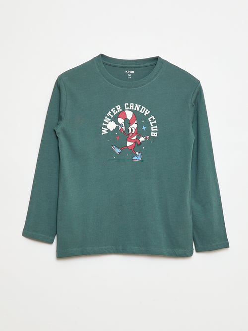 T-shirt imprimé à manches longues - Kiabi