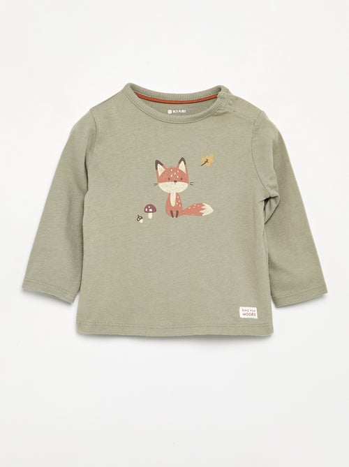 T-shirt imprimé à manches longues - Kiabi