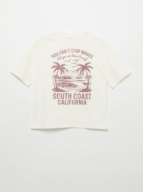 T-shirt imprimé à message à manches courtes - Kiabi