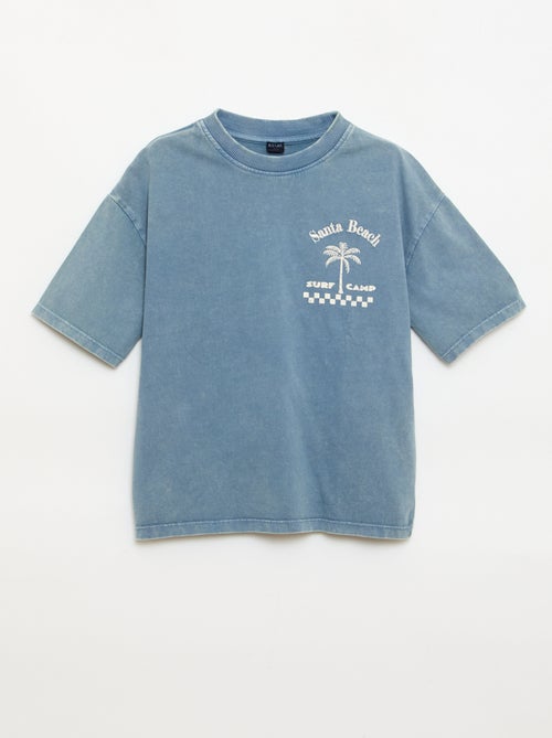 T-shirt imprimé à message à manches courtes - Kiabi