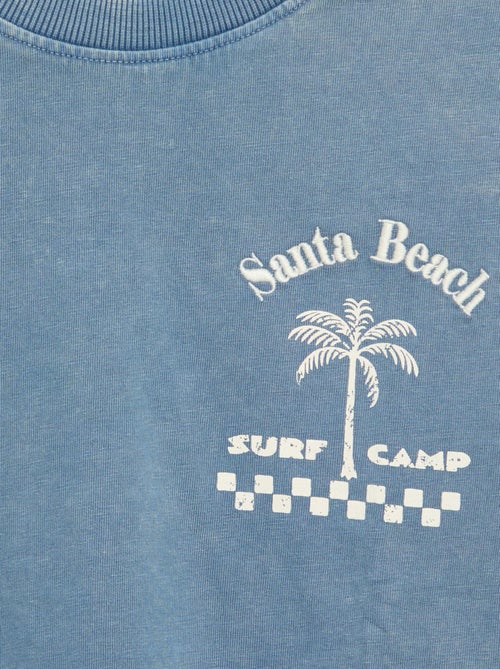 T-shirt imprimé à message à manches courtes - Kiabi