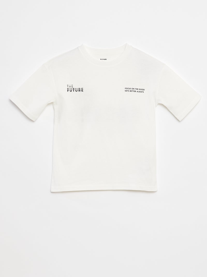 T-shirt imprimé à message Beige - Kiabi