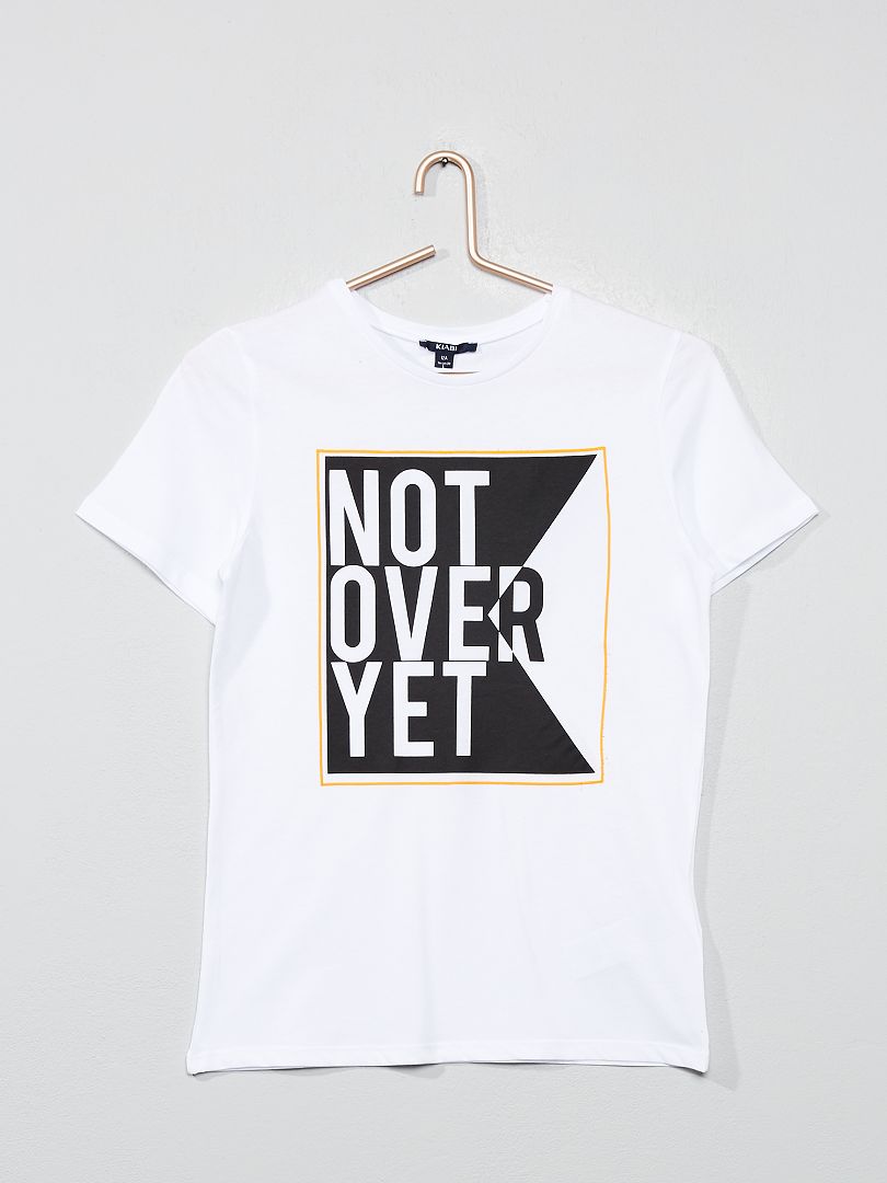 T-shirt imprimé à message blanc - Kiabi