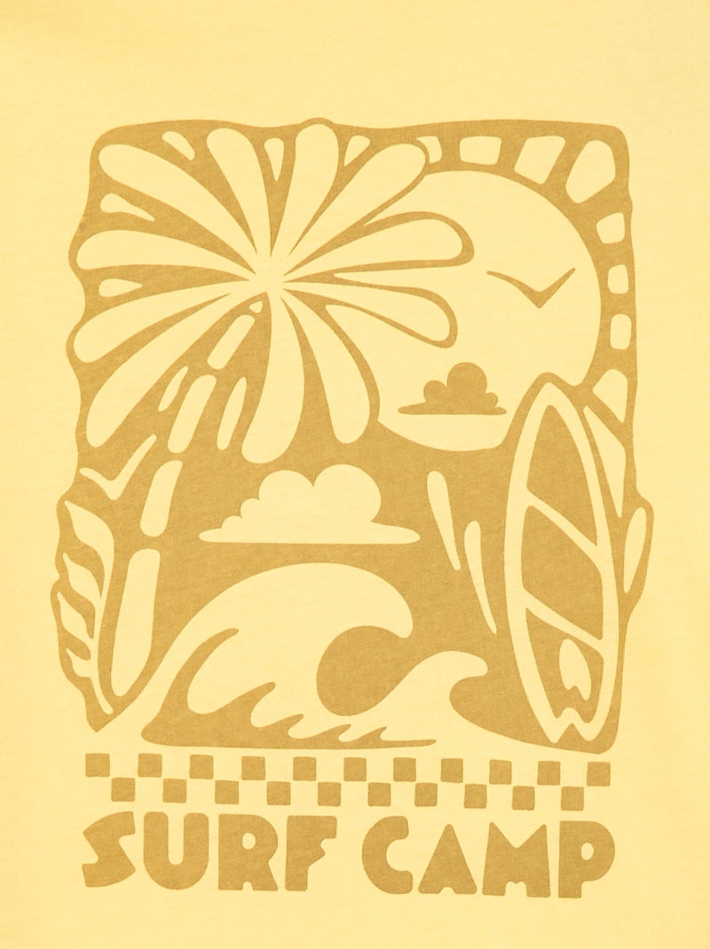 T-shirt imprimé à message Jaune - Kiabi