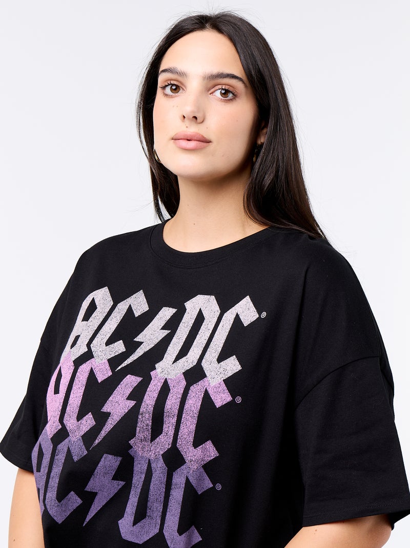 T-shirt imprimé 'AC/DC' à manches courtes Noir - Kiabi