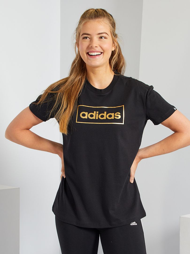 T-shirt imprimé 'adidas' noir - Kiabi
