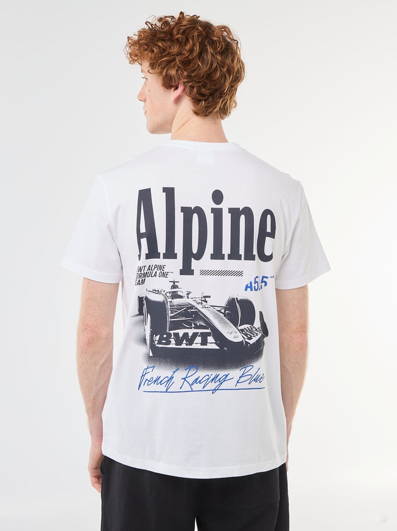 T-shirt imprimé 'alpine' en coton uni Blanc - Kiabi