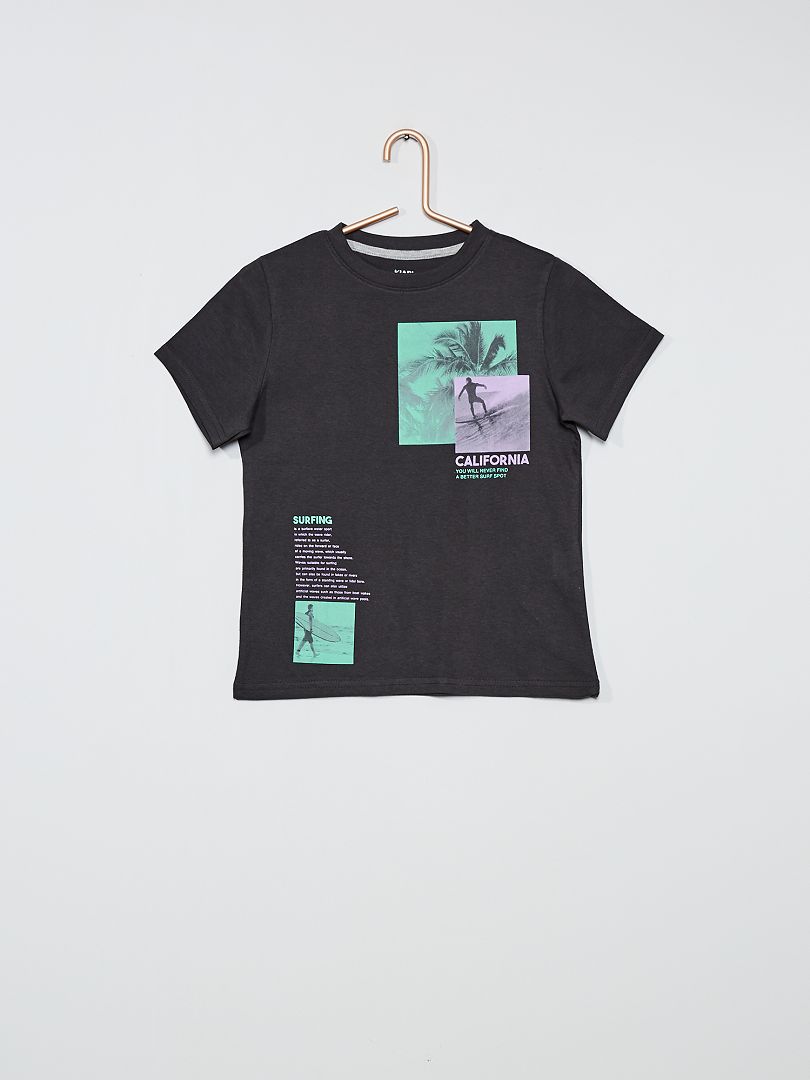 T-shirt imprimé anthracite/californie - Kiabi