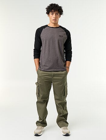 T-shirt imprimé avec manches longues raglan
