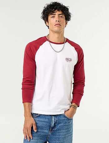 T-shirt imprimé avec manches longues raglan