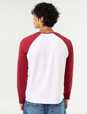 T-shirt imprimé avec manches longues raglan