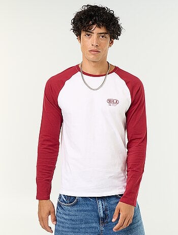 T-shirt imprimé avec manches longues raglan