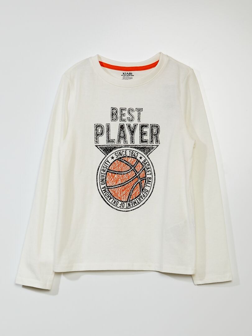 T-shirt imprimé 'Basket' - Beige - Kiabi - 4.50€