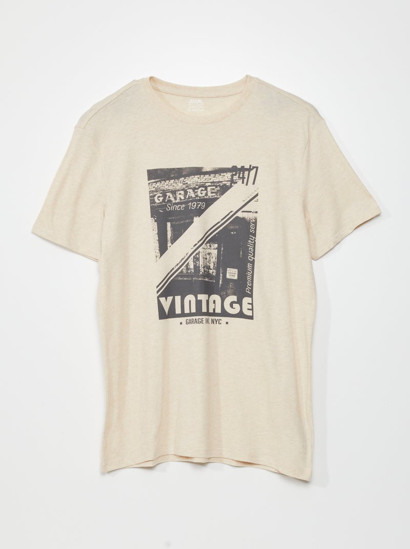 T-shirt imprimé Beige - Kiabi