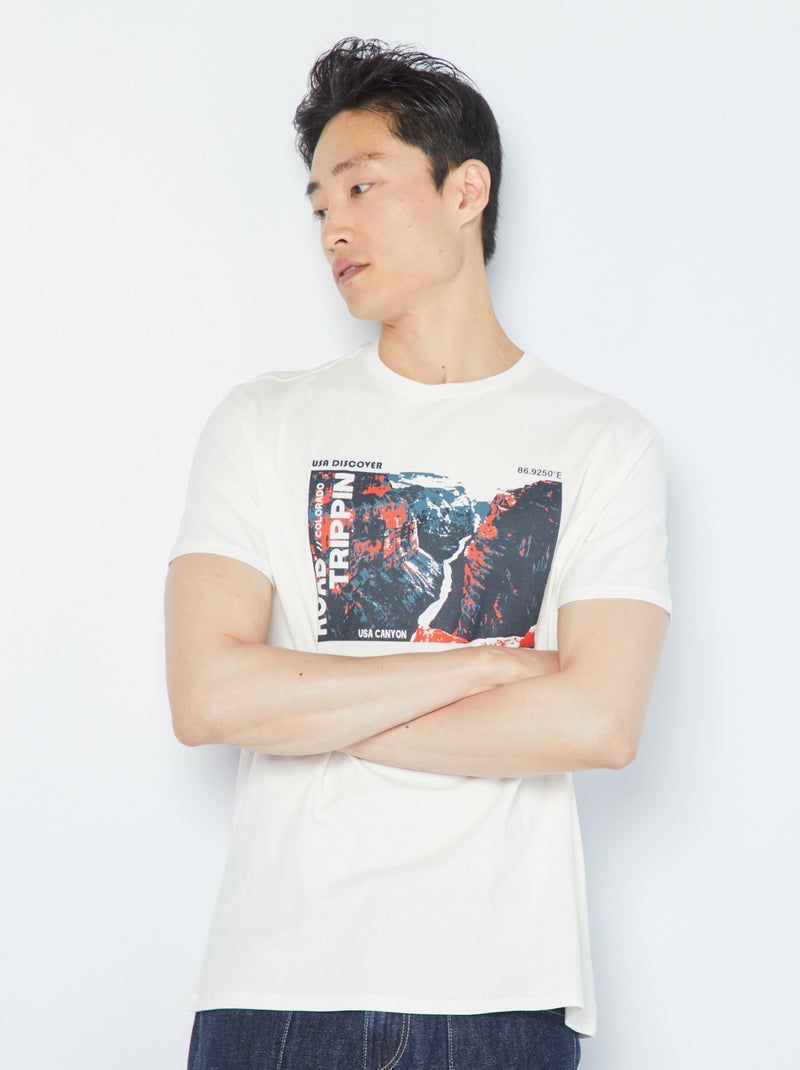T-shirt imprimé Blanc - Kiabi