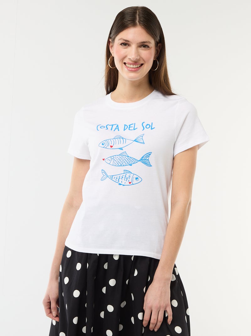 T-shirt imprimé Blanc - Kiabi