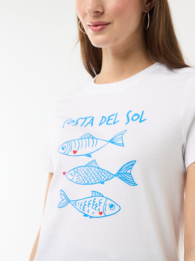 T-shirt imprimé Blanc - Kiabi