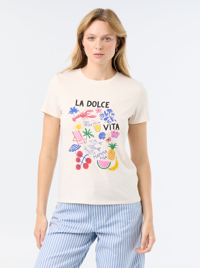 T-shirt imprimé Blanc - Kiabi