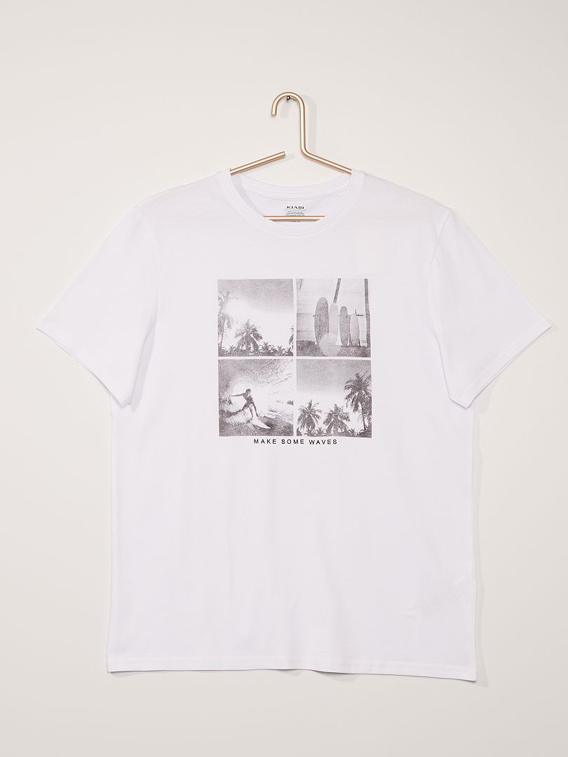 T-shirt imprimé blanc - Kiabi