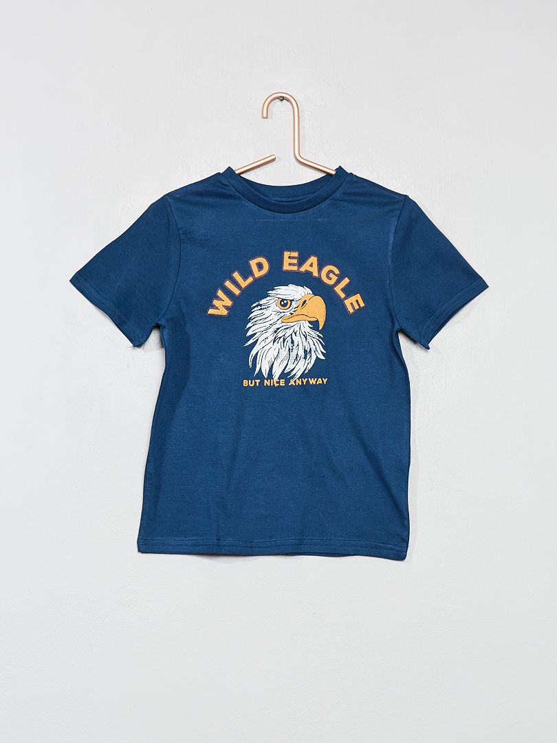 T-shirt imprimé bleu foncé - Kiabi