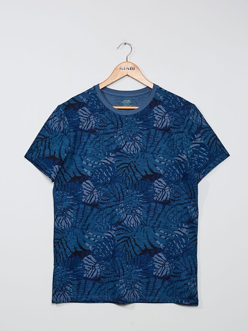 T-shirt imprimé bleu/maxi palm - Kiabi