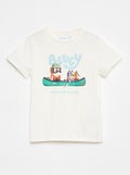 T-shirt imprimé 'Bluey' manches courtes blanc - Kiabi