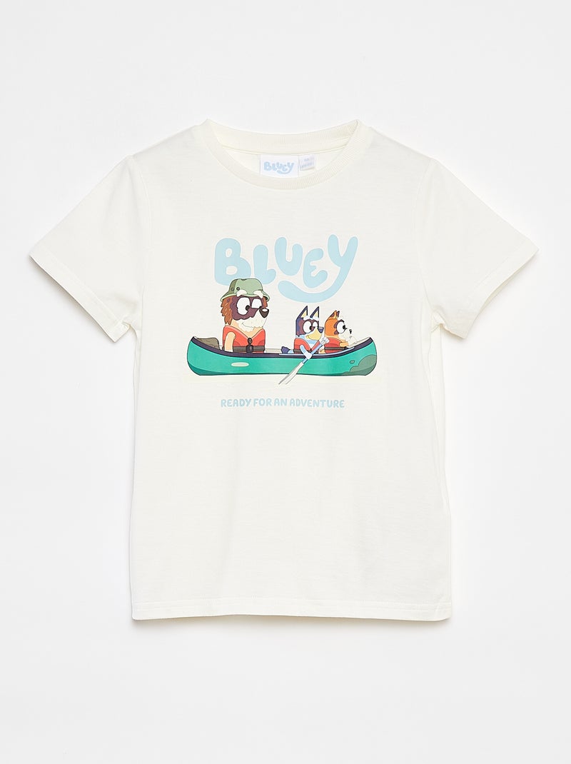 T-shirt imprimé 'Bluey' manches courtes blanc - Kiabi