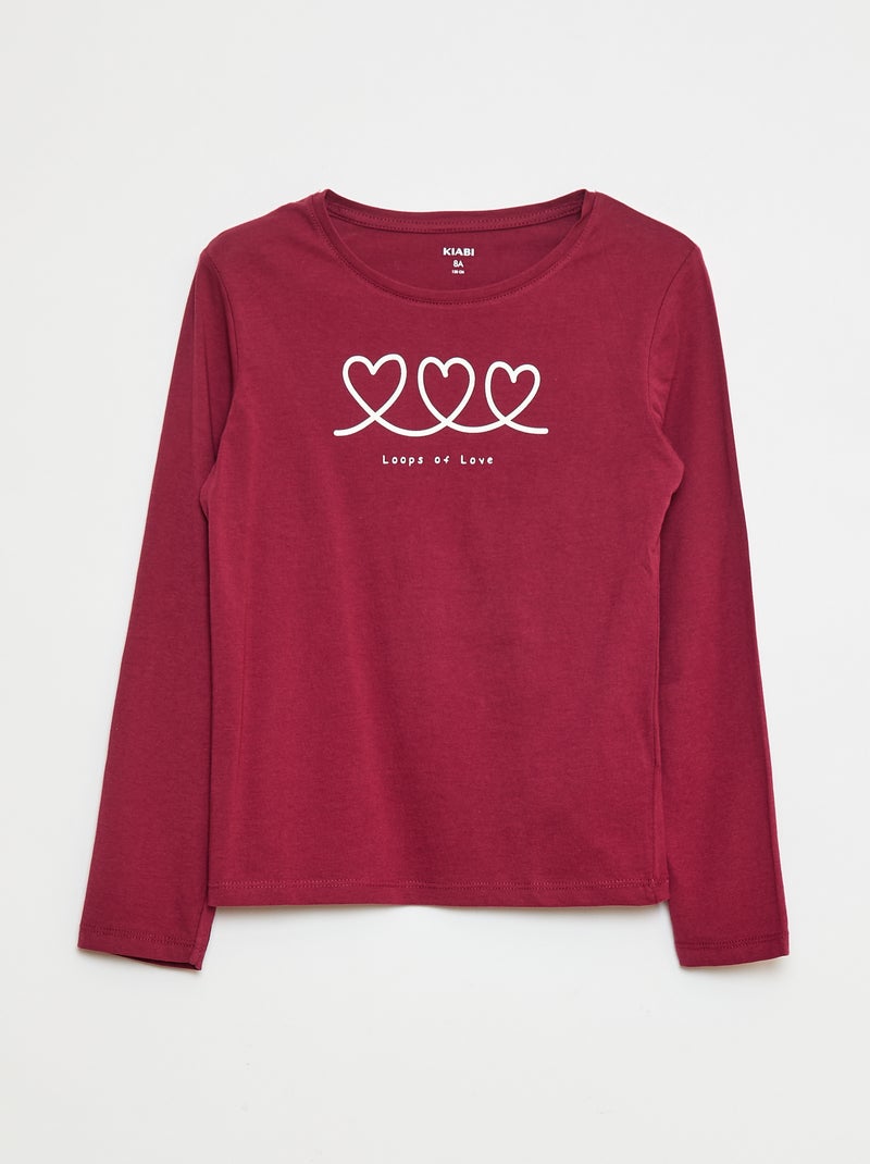 T-shirt imprimé Bordeaux - Kiabi