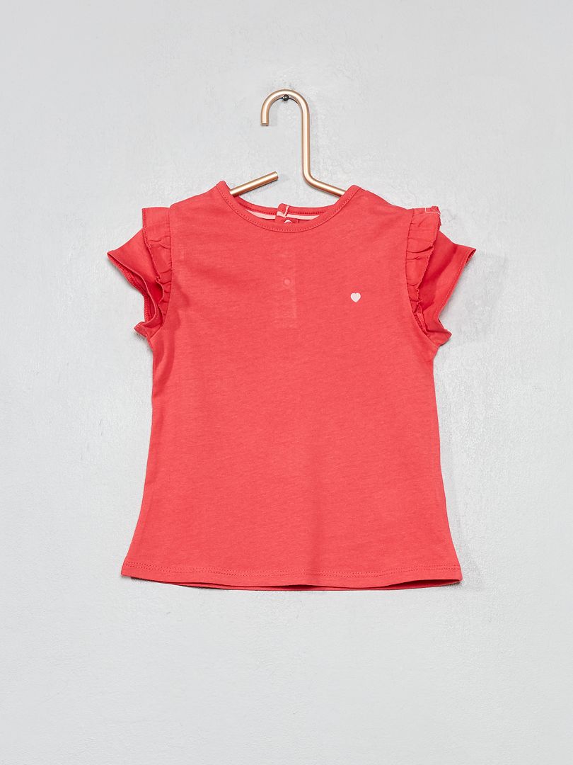 T-shirt imprimé coton bio rose - Kiabi