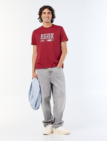T-shirt en coton à col rond homme avec imprimé