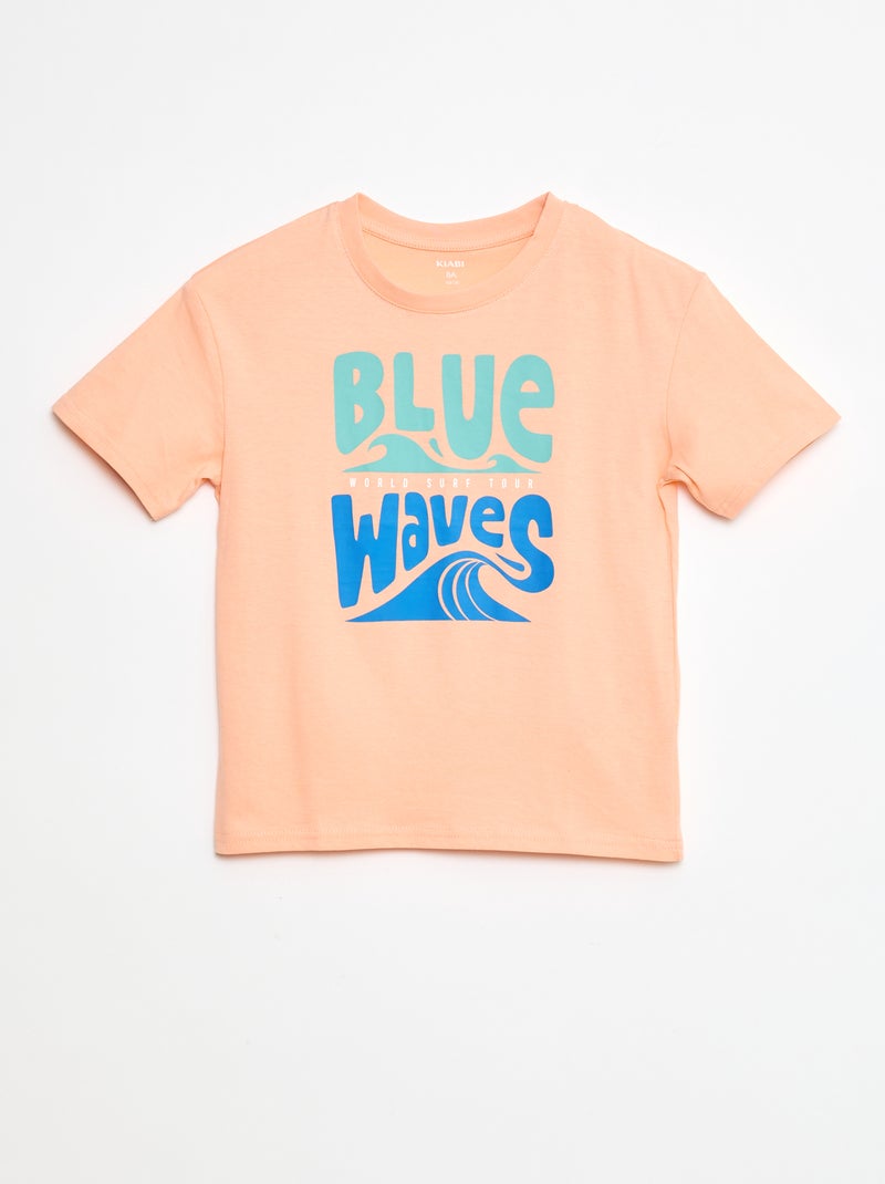 T-shirt imprimé en coton Orange - Kiabi