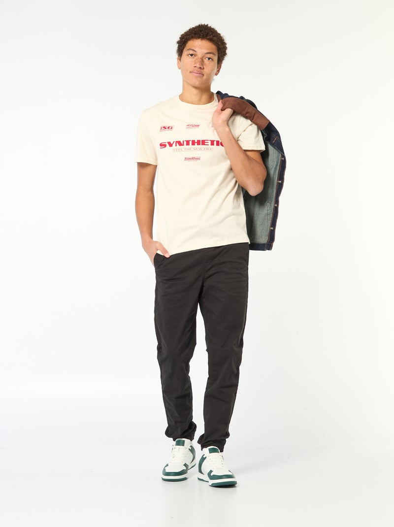 T-shirt imprimé en coton uni Blanc - Kiabi
