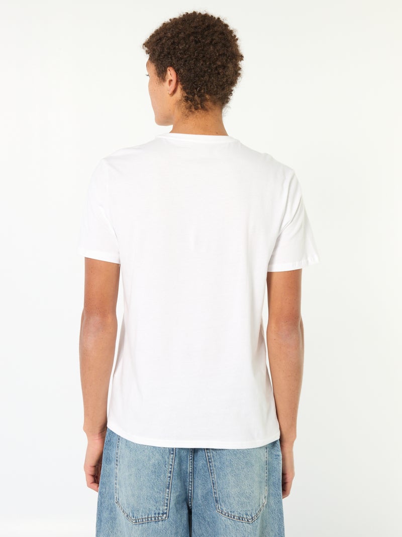 T-shirt imprimé en coton uni Blanc - Kiabi