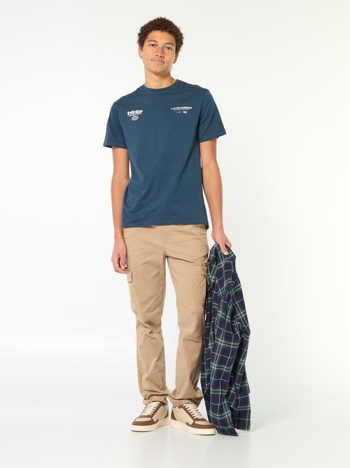 T-shirt imprimé en coton uni - Kiabi