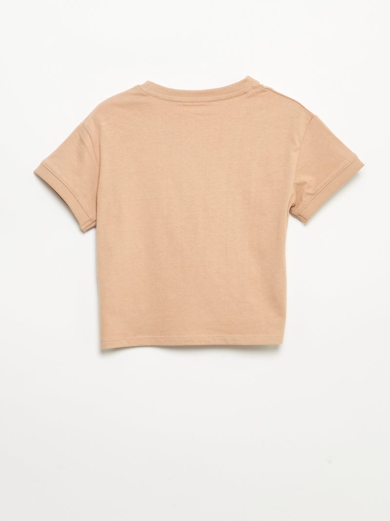 T-shirt imprimé fantaisie à manches courtes Beige - Kiabi
