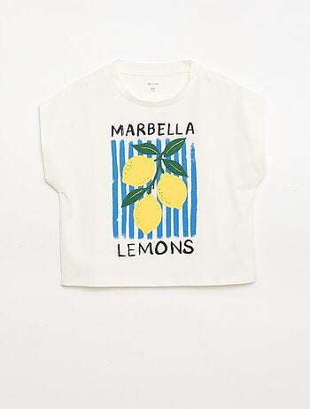 T-shirt imprimé fantaisie à manches courtes