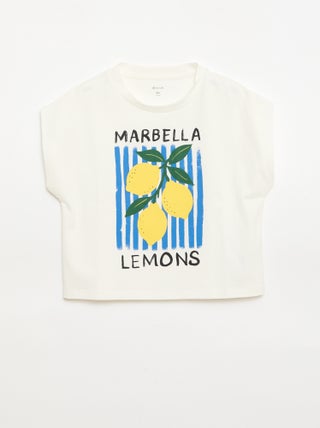 T-shirt imprimé fantaisie à manches courtes