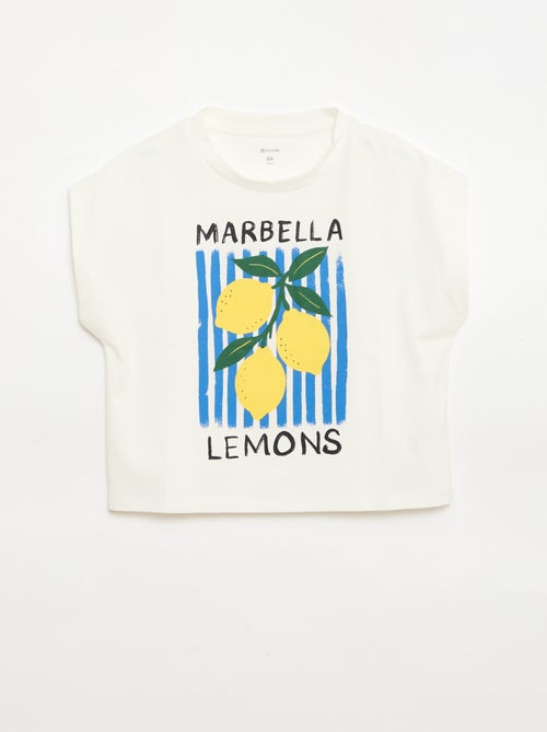 T-shirt imprimé fantaisie à manches courtes - Kiabi